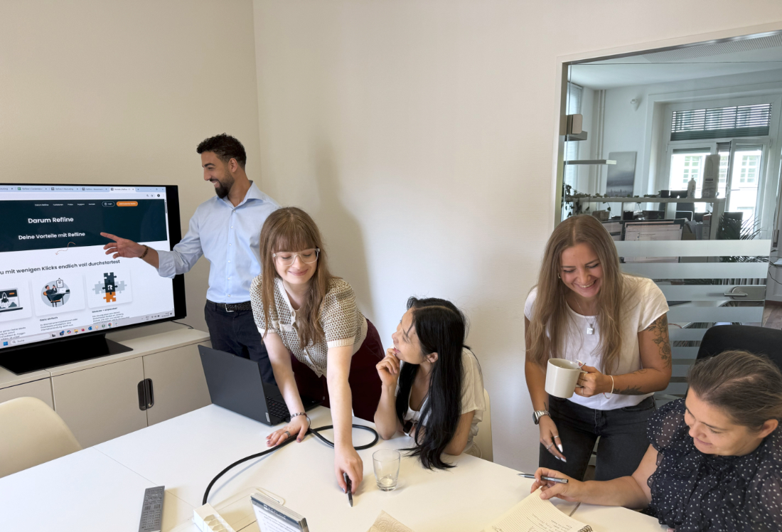 Refline team working together on a project